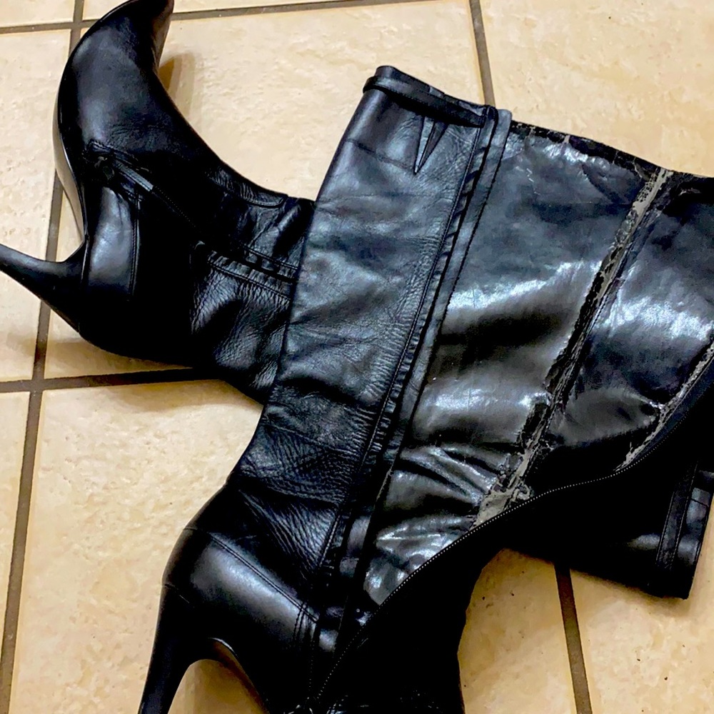 Black leather boot